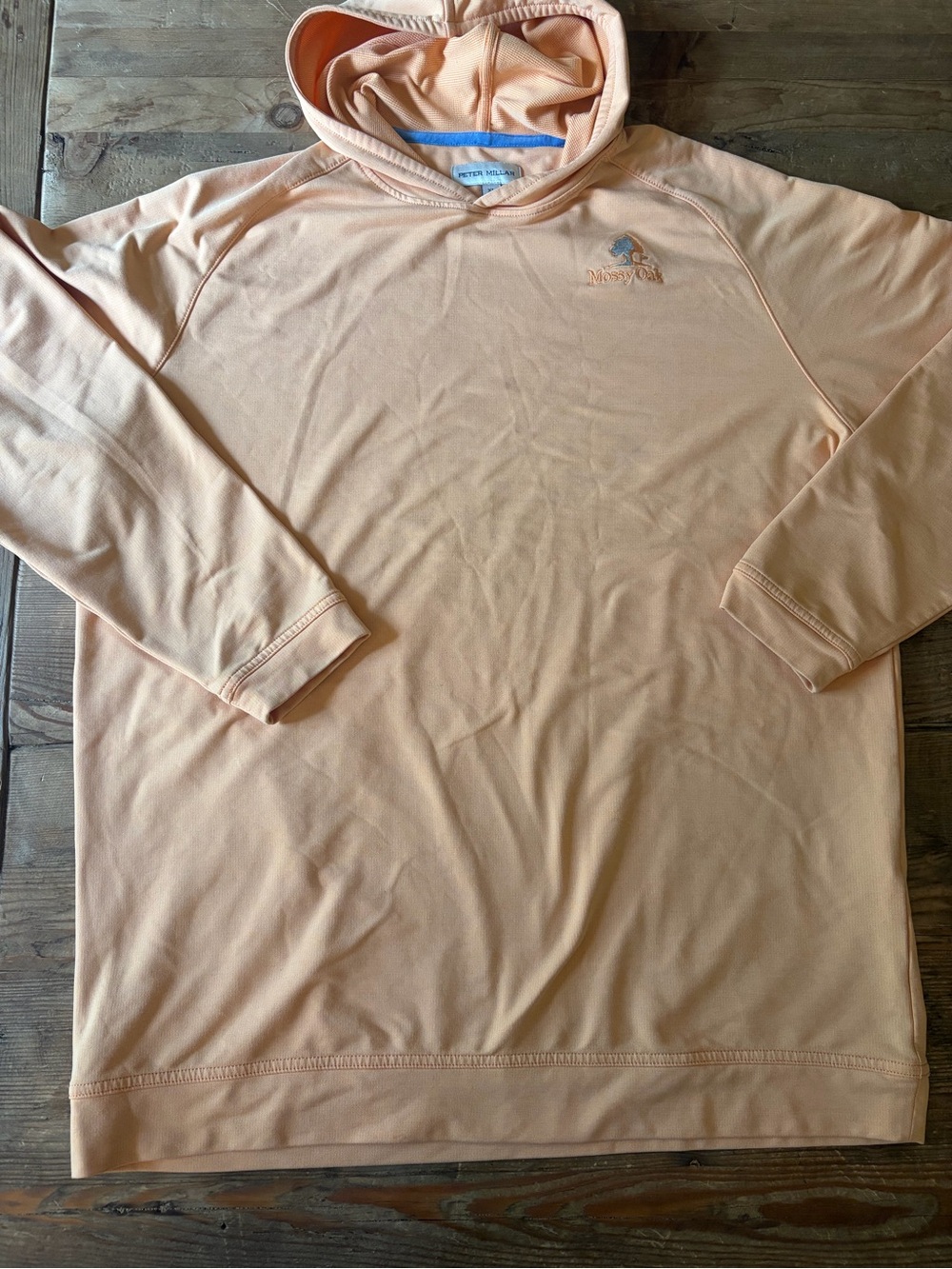 Peter Millar + Mossy Oak Peach Performance Hooded Long Sleeve XL